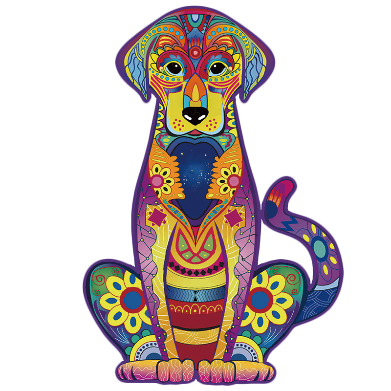 Drewniana układanka labrador