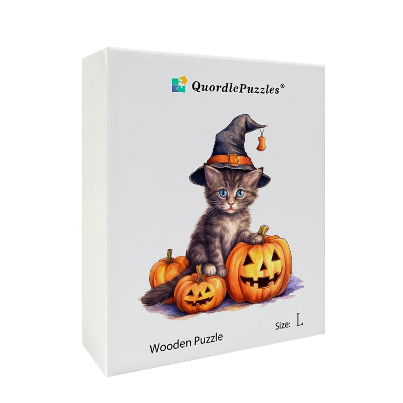 🔥Ostatni dzień 85% zniżki - halloweenową naklejkę winylową z kapeluszem wiedźmy kota i dynią