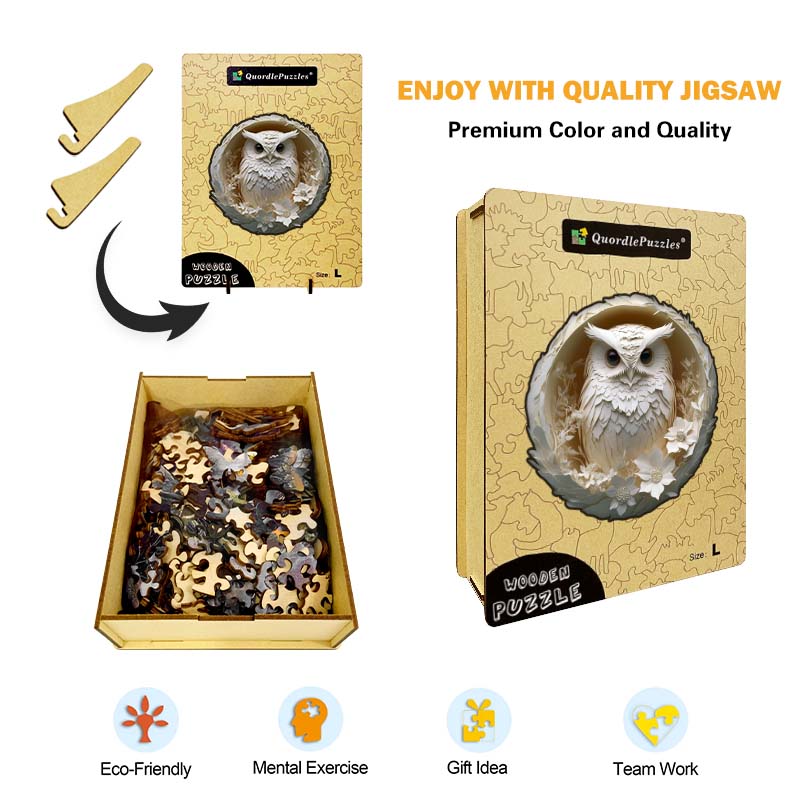3D Drewniane Puzzle Sowa w Gnieździe