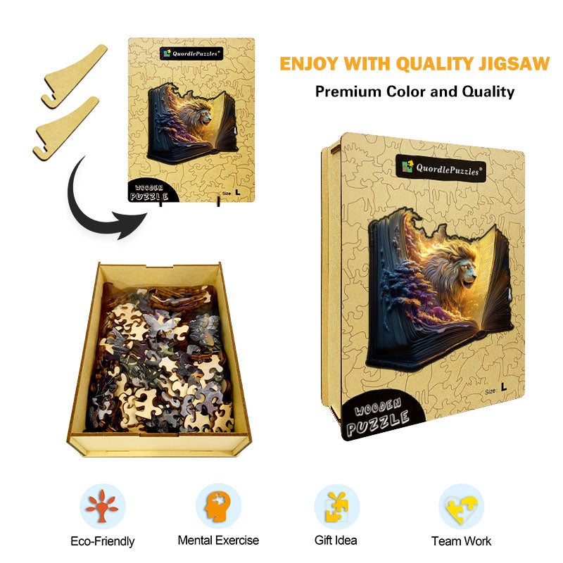 3D puzzle drewniane ryczącego lwa