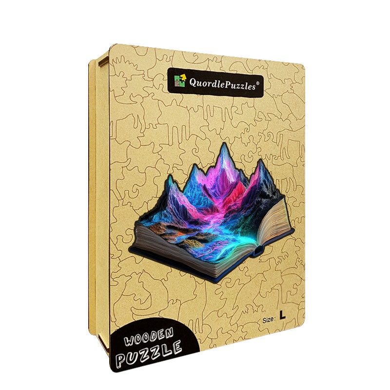 3D puzzle drewniane rzeki górskiej z neonem