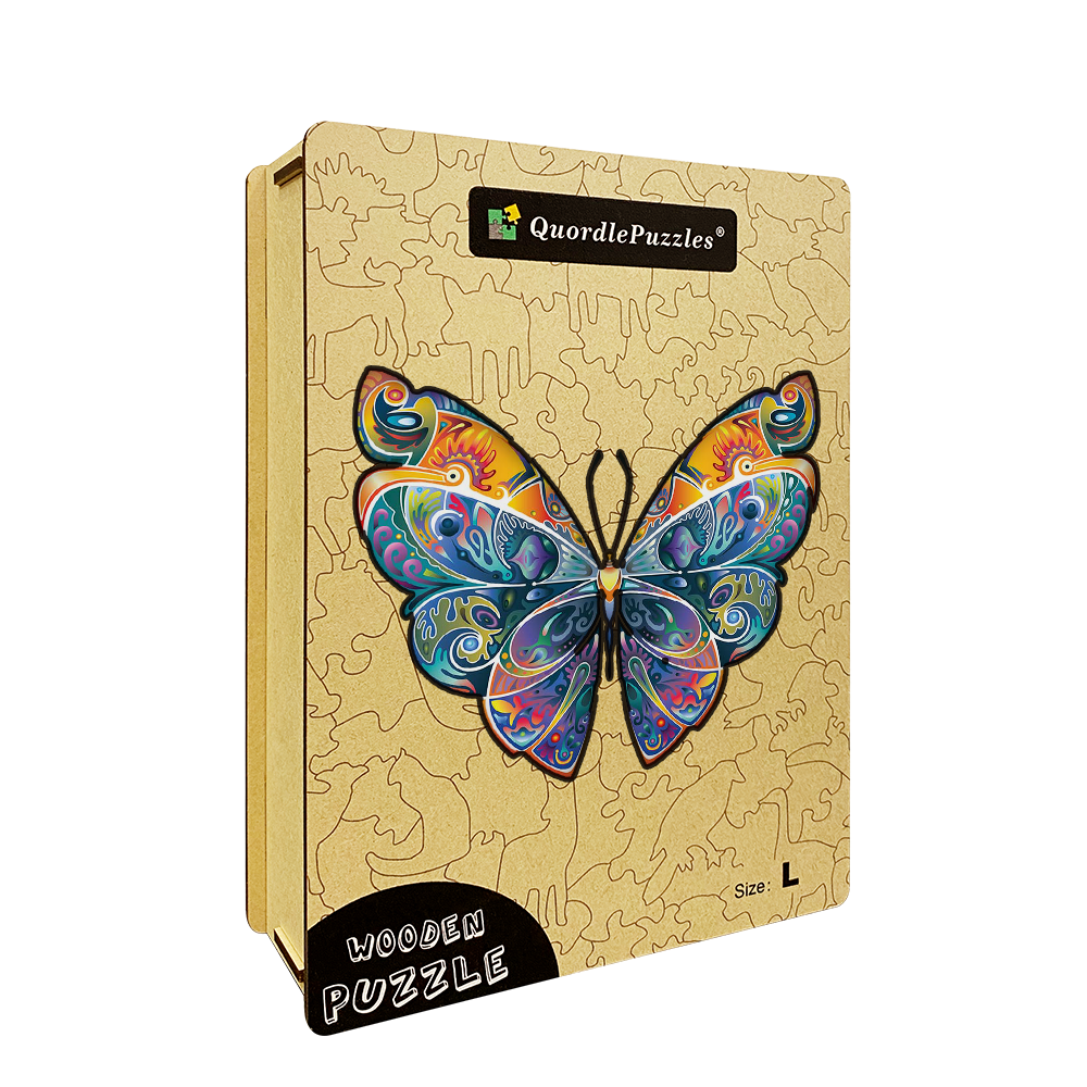 Drewniana układanka piękny motyl