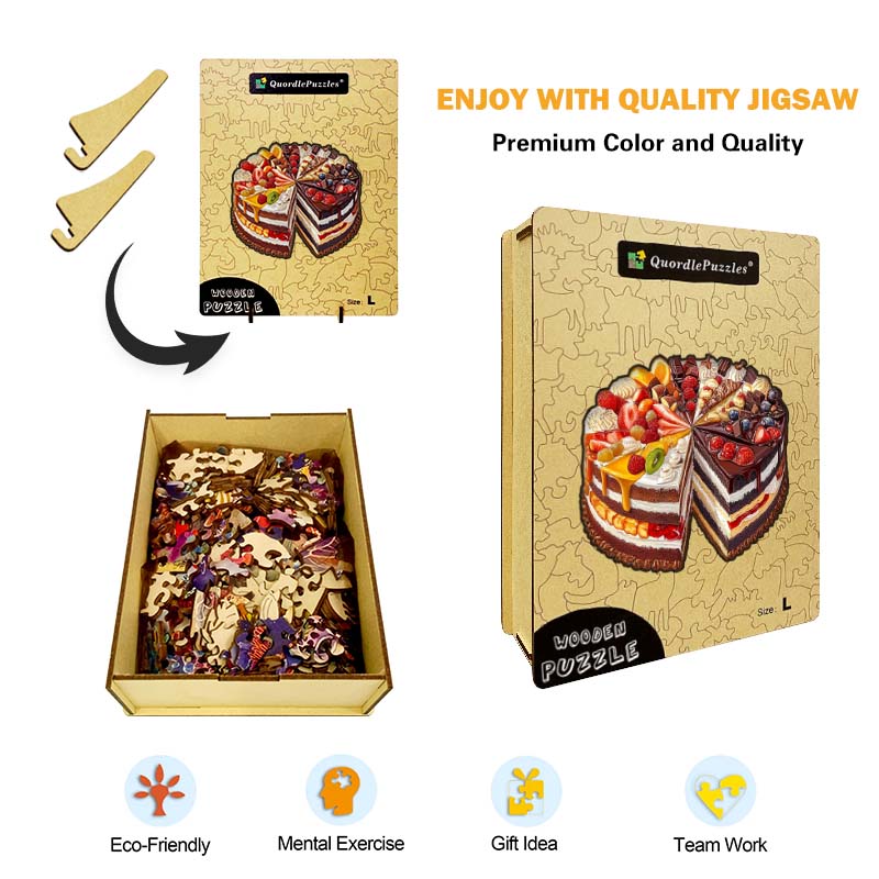 3D Drewniane Puzzle Ciasto Owocowe