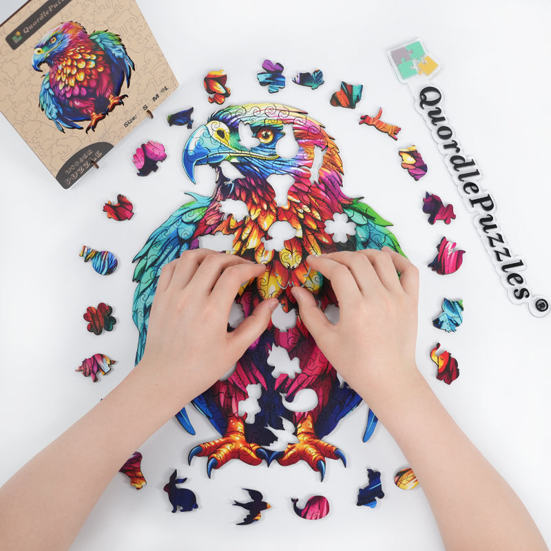 Drewniana układanka majestatyczny orzeł