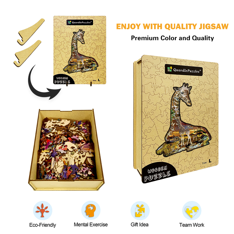 Drewniana układanka Żyrafa i Dzika Afryka