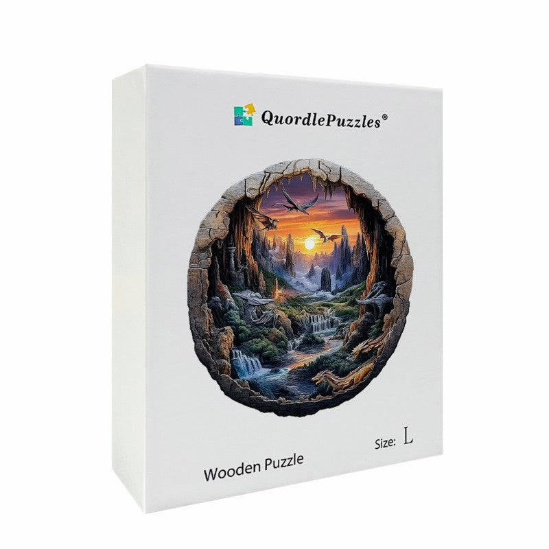 3D Drewniane Puzzle Smoki o Zmierzchu