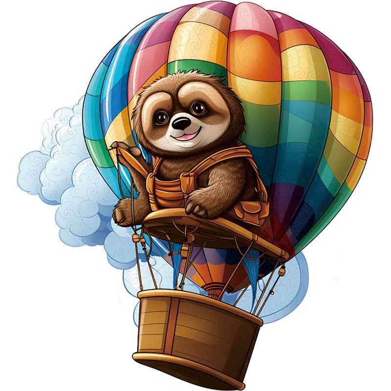 Drewniana układanka kolorowy balon leniwiec