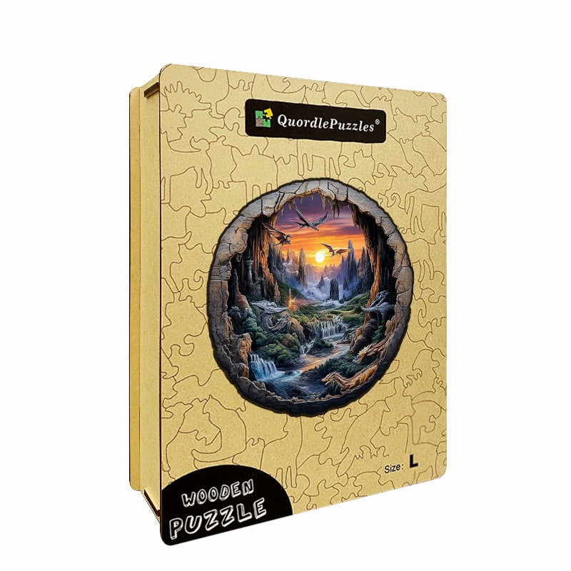 3D Drewniane Puzzle Smoki o Zmierzchu