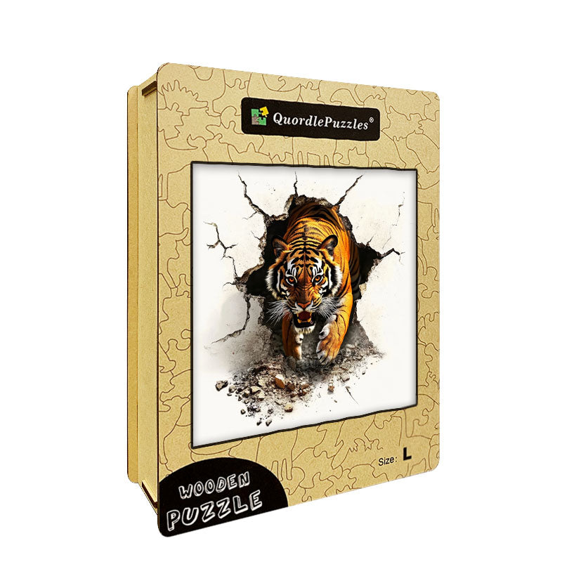 3D puzzle drewniane wybuchu ryczącego tygrysa