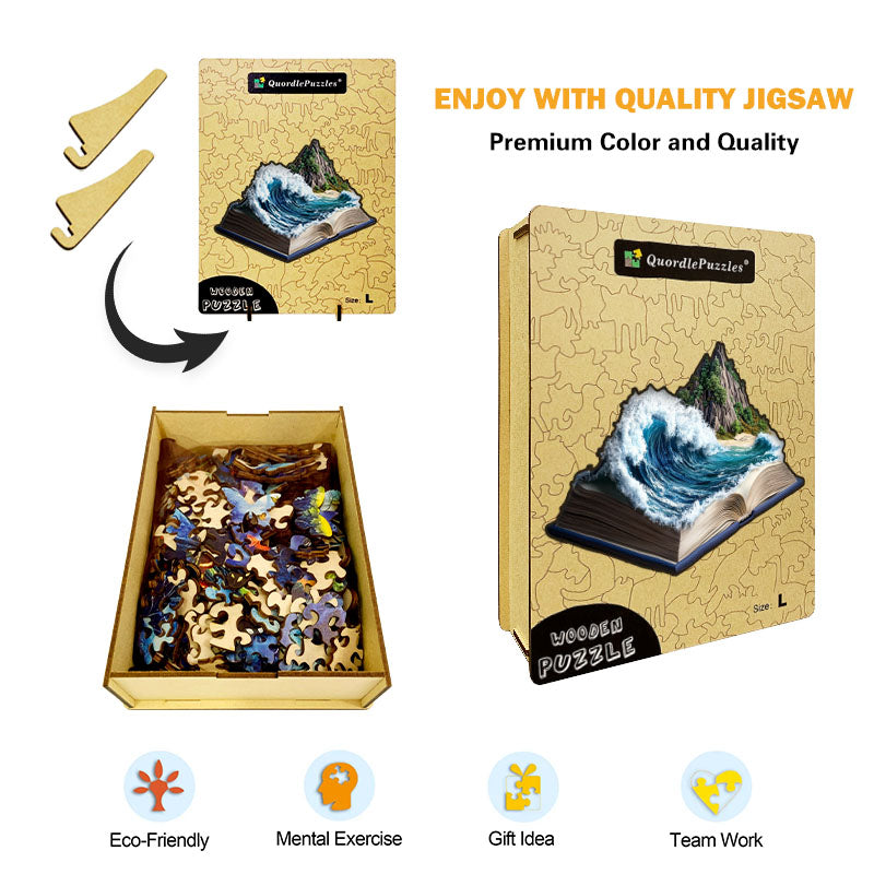 3D puzzle drewniane fali oceanicznej
