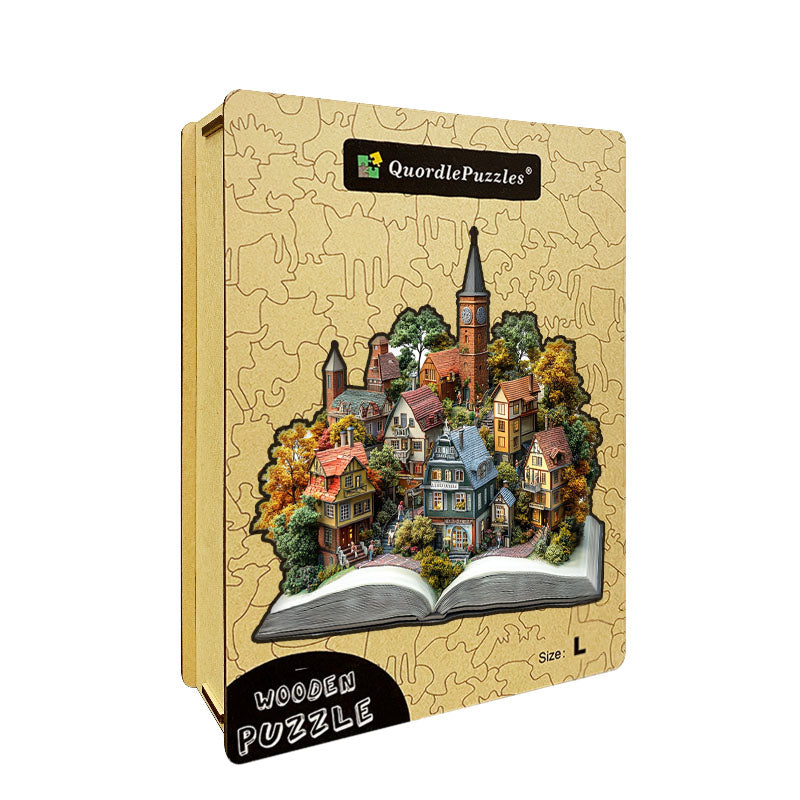 3D puzzle drewniane wioski jesiennej