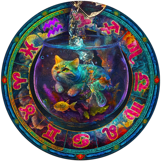 Drewniana układanka słodkie kolorowe koty