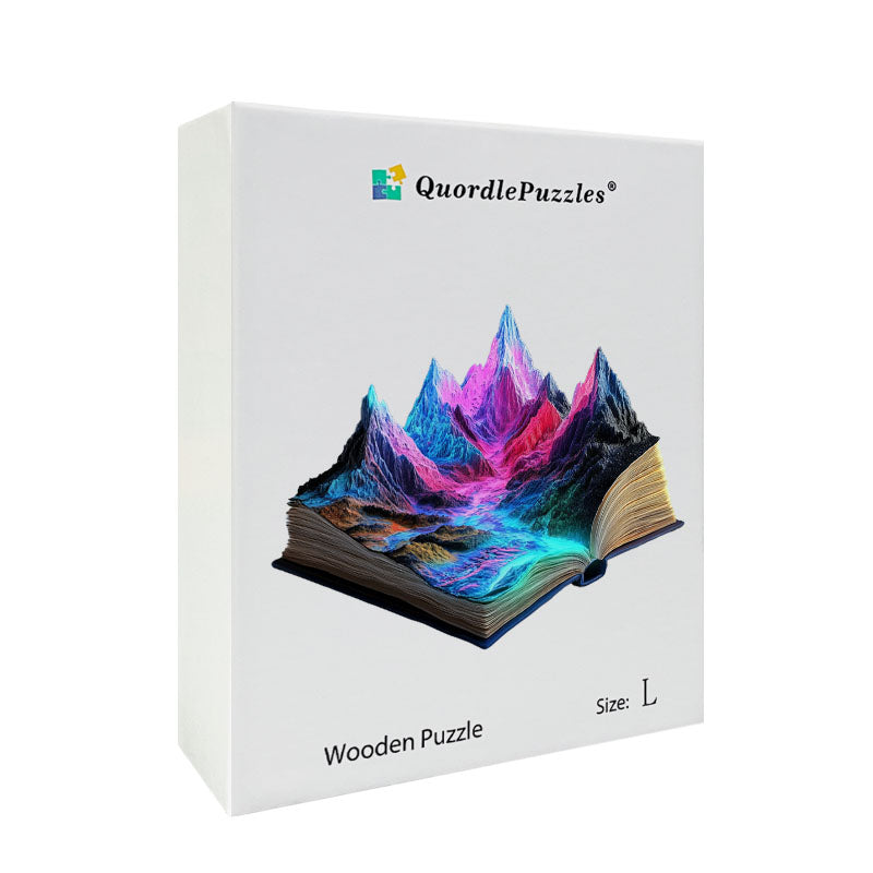 3D puzzle drewniane rzeki górskiej z neonem
