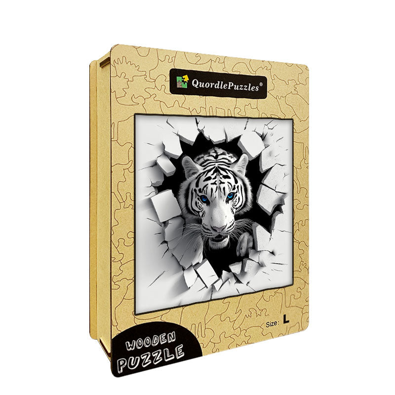 3D puzzle drewniane wybuchu białego tygrysa