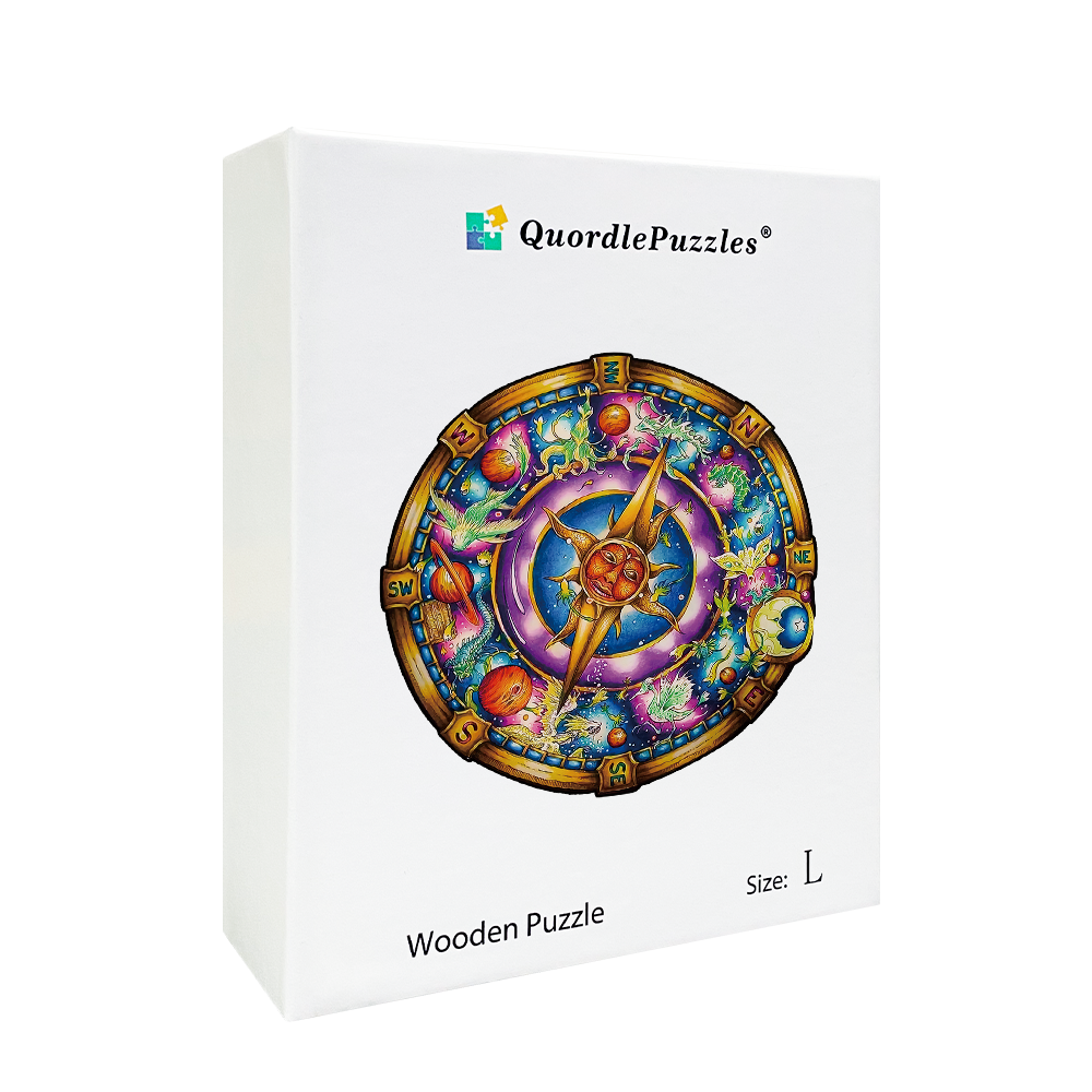 Drewniany kompas łamigłówkowy