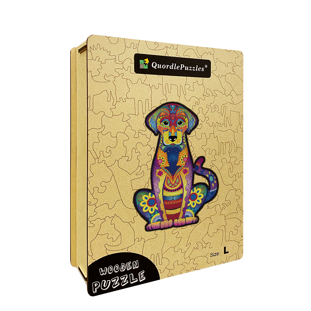 Drewniana układanka labrador