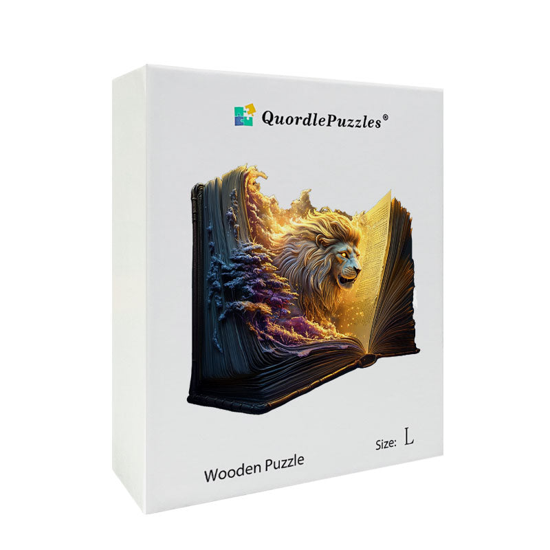 3D puzzle drewniane ryczącego lwa