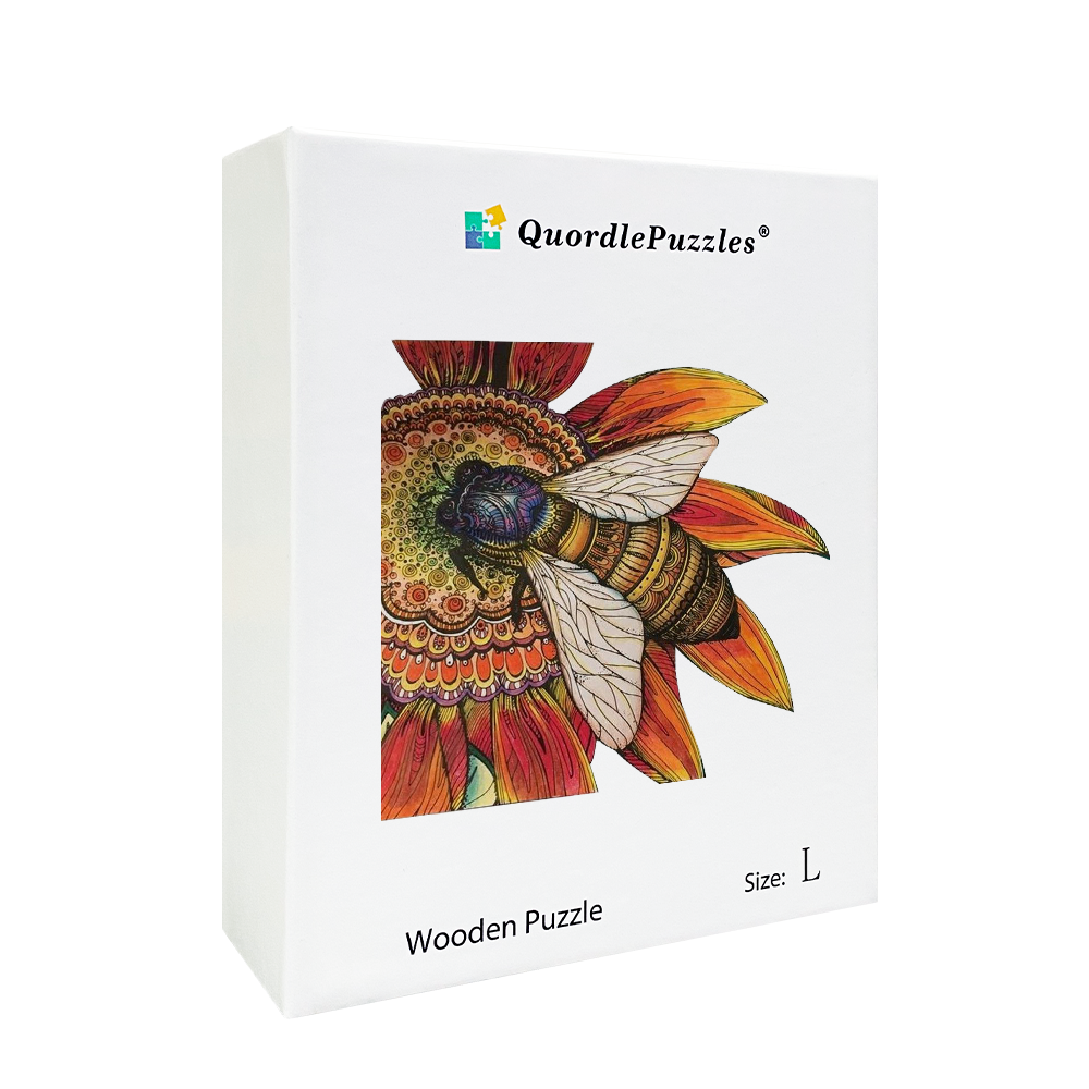 Drewniane puzzle z pszczołami