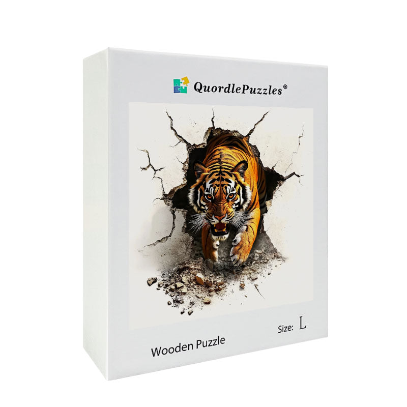 3D puzzle drewniane wybuchu ryczącego tygrysa