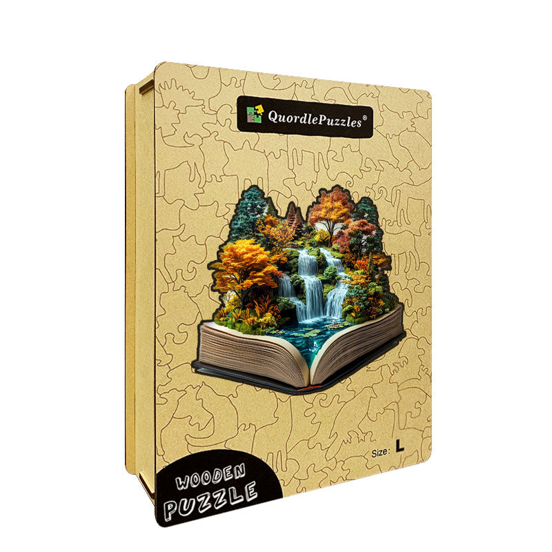 3D puzzle drewniane majestatycznych wodospadów