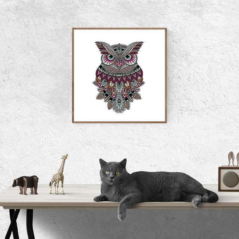 Drewniana układanka kolorowa sowa