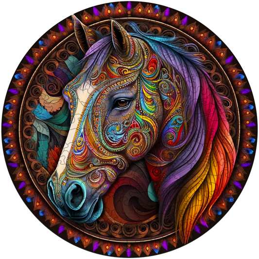 🔥Ostatni dzień 85% zniżki na drewniane puzzle mandali z koniem
