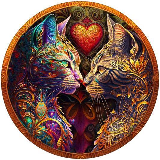 🔥Ostatni dzień 85% zniżki na drewnianą układankę z kotem zodiaku