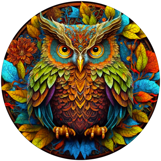 🔥Ostatni dzień 85% zniżki na drewniane puzzle mandali z sową