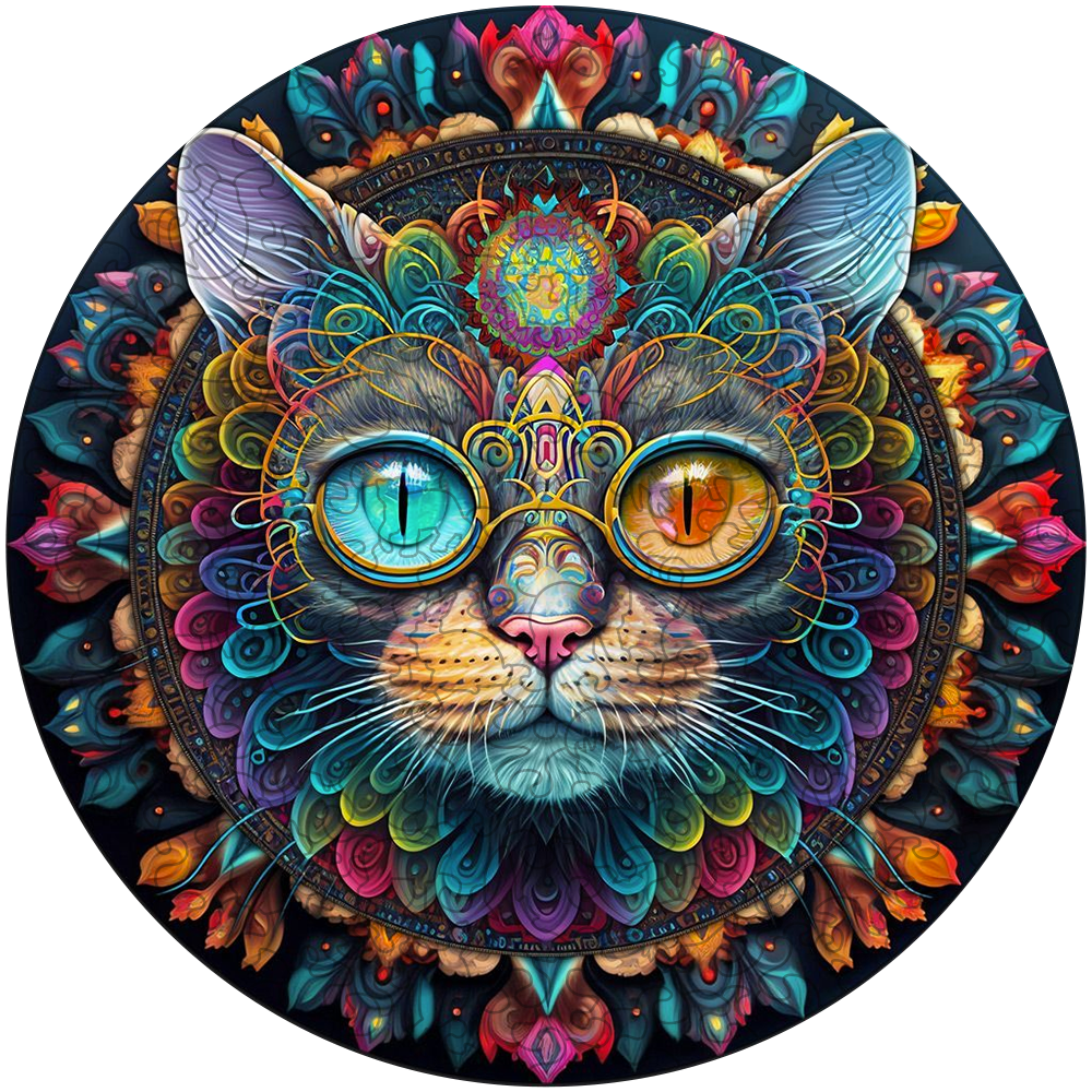 Drewniana układanka Magicznej Mandali Kota