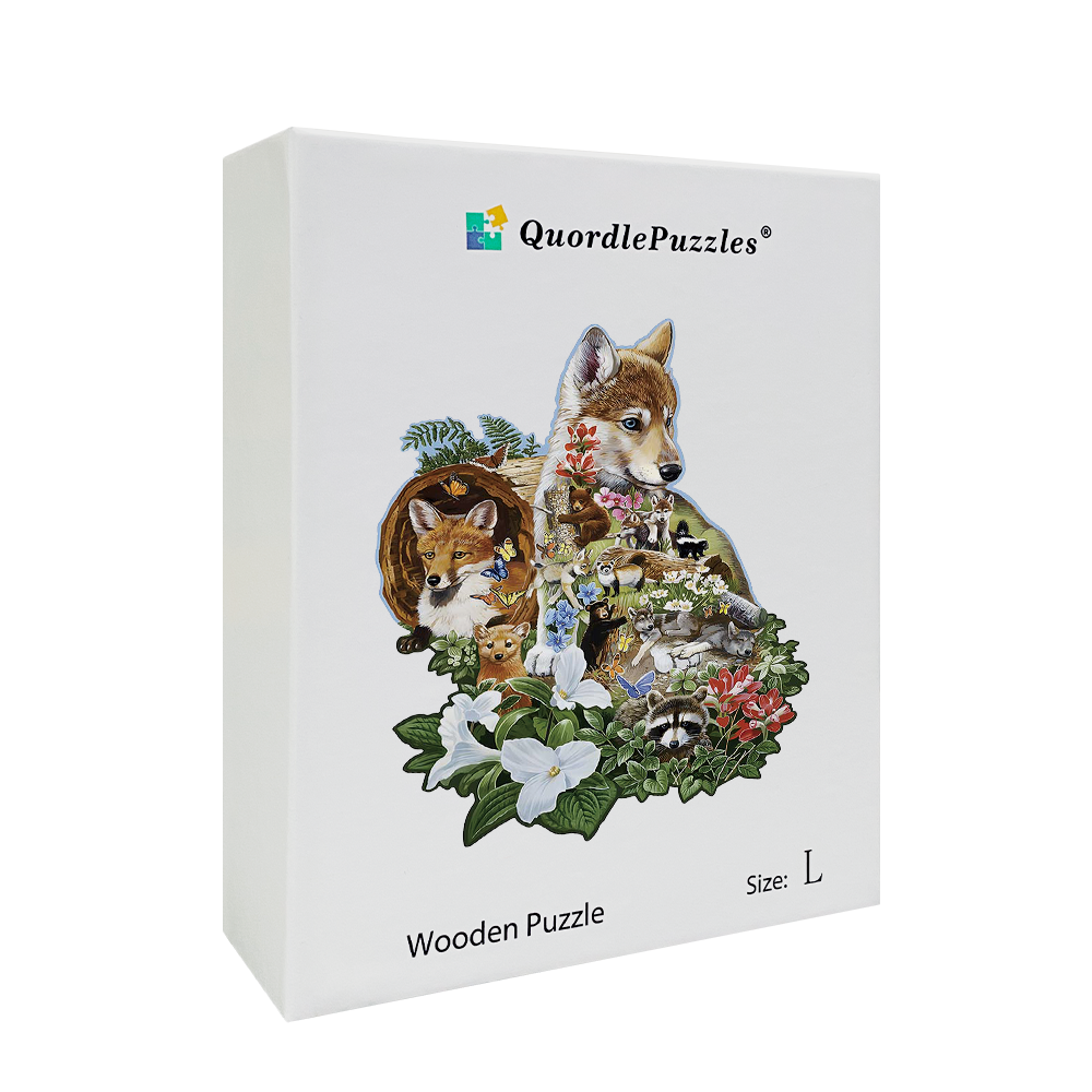 Drewniana układanka Wolf Party