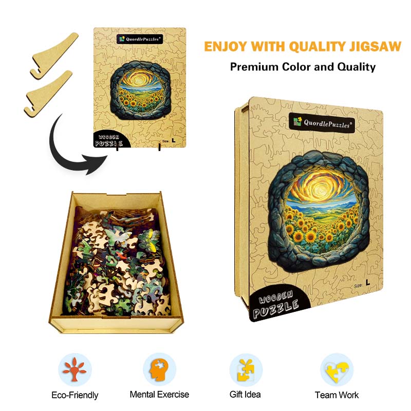 3D Drewniane Puzzle Dolina Słoneczników
