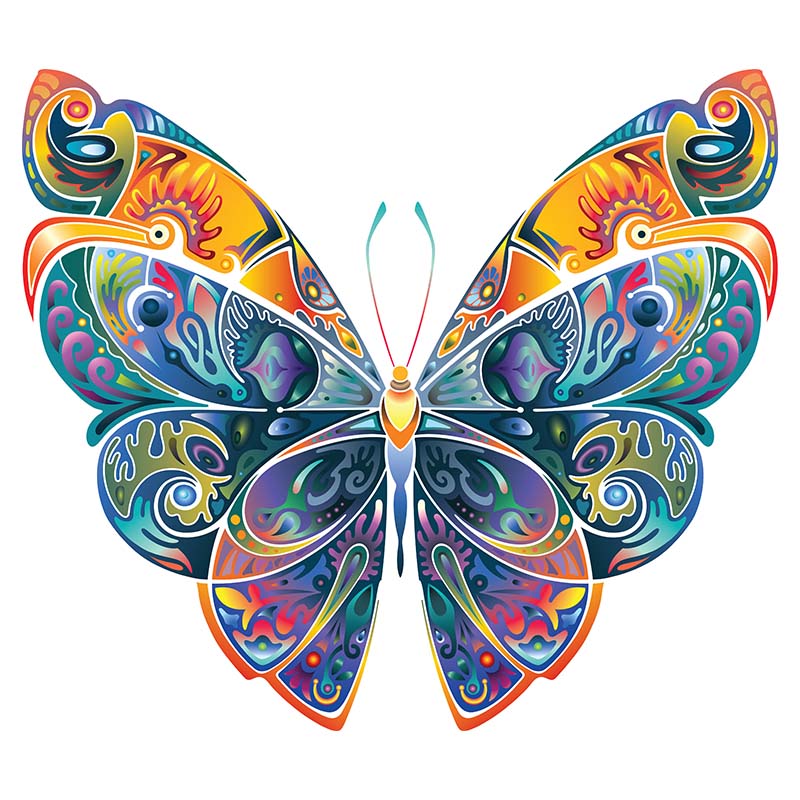 Drewniana układanka piękny motyl