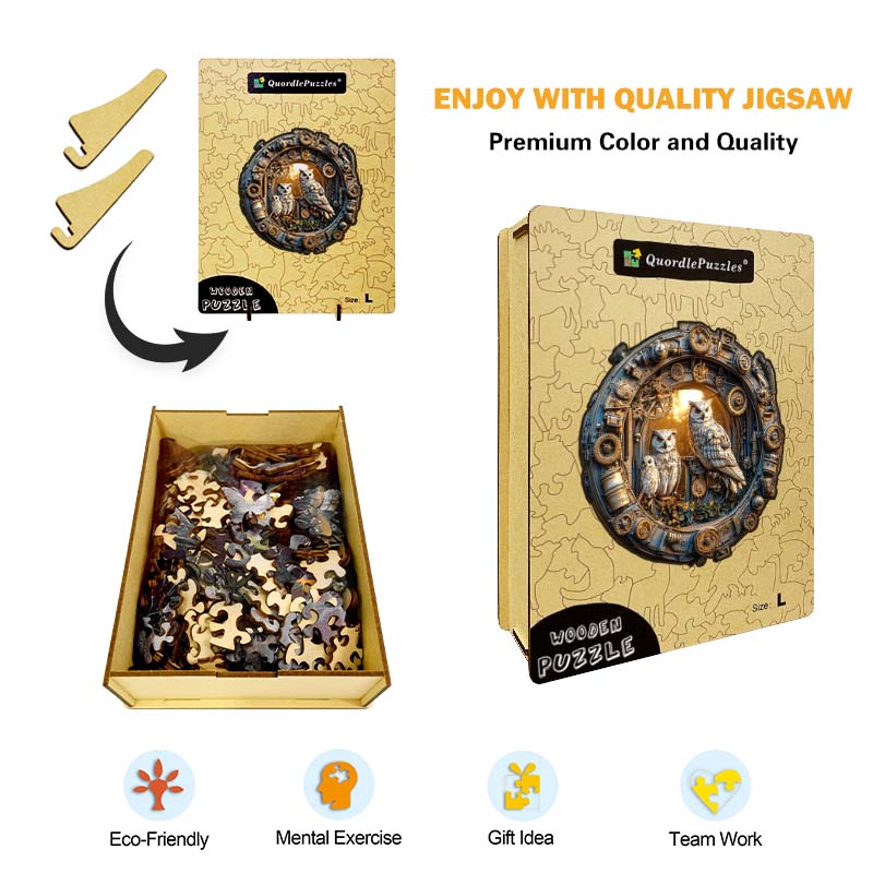 3D Drewniane Puzzle Sowy Steampunk