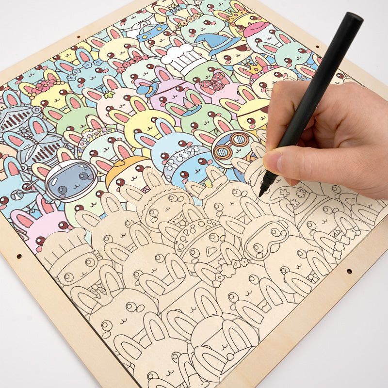 Bunny - Drewniane puzzle do kolorowania