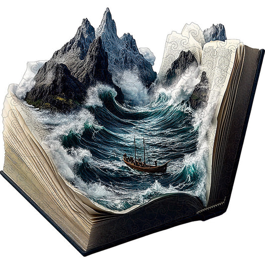 3D puzzle drewniane oceanicznej burzy