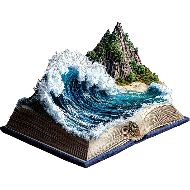 3D puzzle drewniane fali oceanicznej