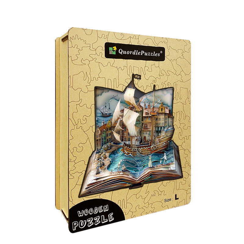 Drewniane Puzzle Przygoda w Wyskakującej Stoczni
