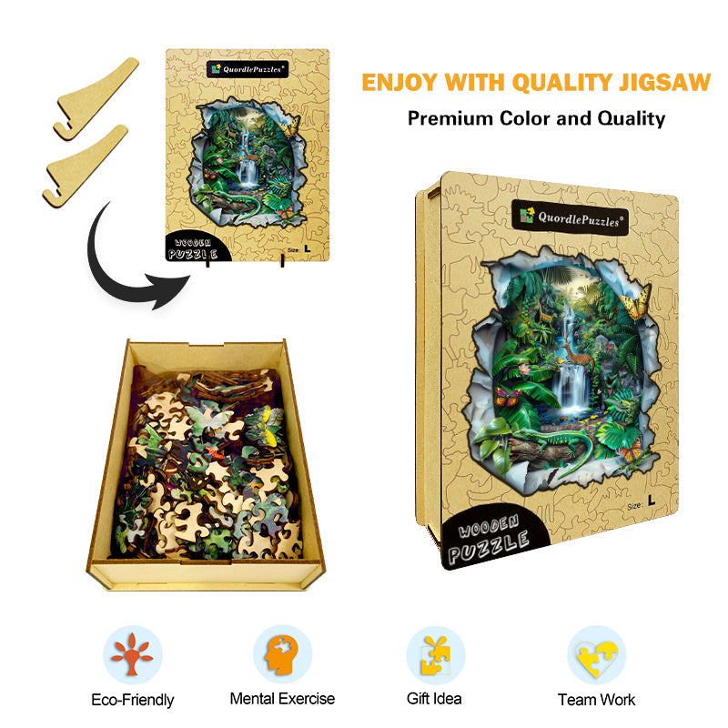 Drewniane Puzzle Cuda Tropikalnego Lasu Deszczowego