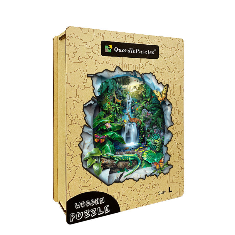 Drewniane Puzzle Cuda Tropikalnego Lasu Deszczowego