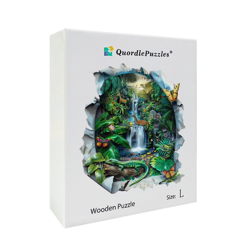 Drewniane Puzzle Cuda Tropikalnego Lasu Deszczowego