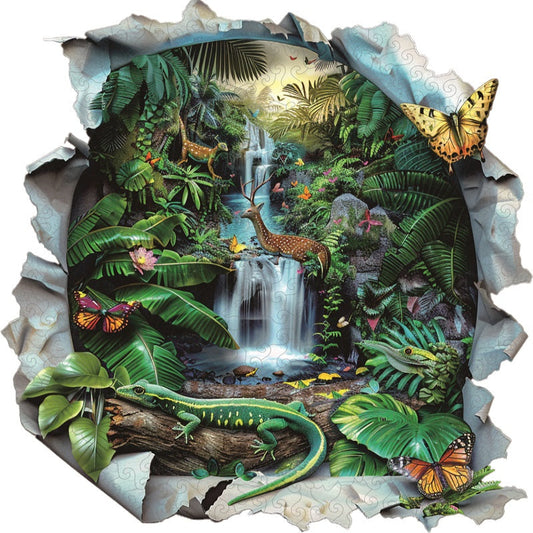 Drewniane Puzzle Cuda Tropikalnego Lasu Deszczowego