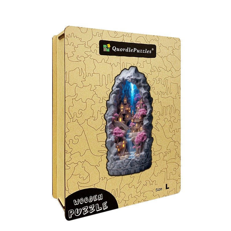 Puzzle in legno Villaggio delle cascate nascoste
