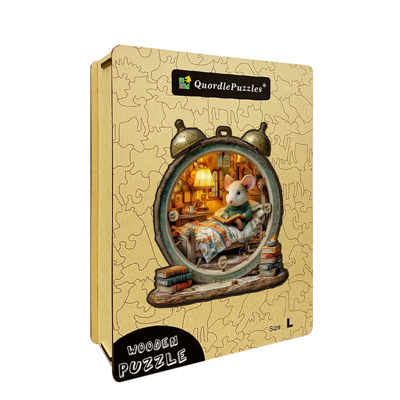 Puzzle in legno Topo sveglia