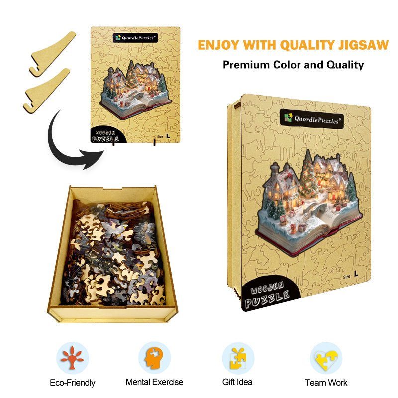 Puzzle in legno "Libro pop-up natalizio"