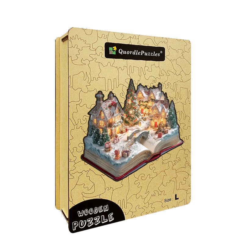 Puzzle in legno "Libro pop-up natalizio"
