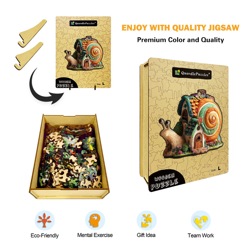 Puzzle in legno "Casetta a forma di lumaca"