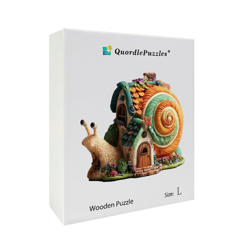 Puzzle in legno "Casetta a forma di lumaca"