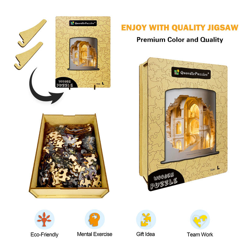 Gotycka Katedra Drewniane Puzzle