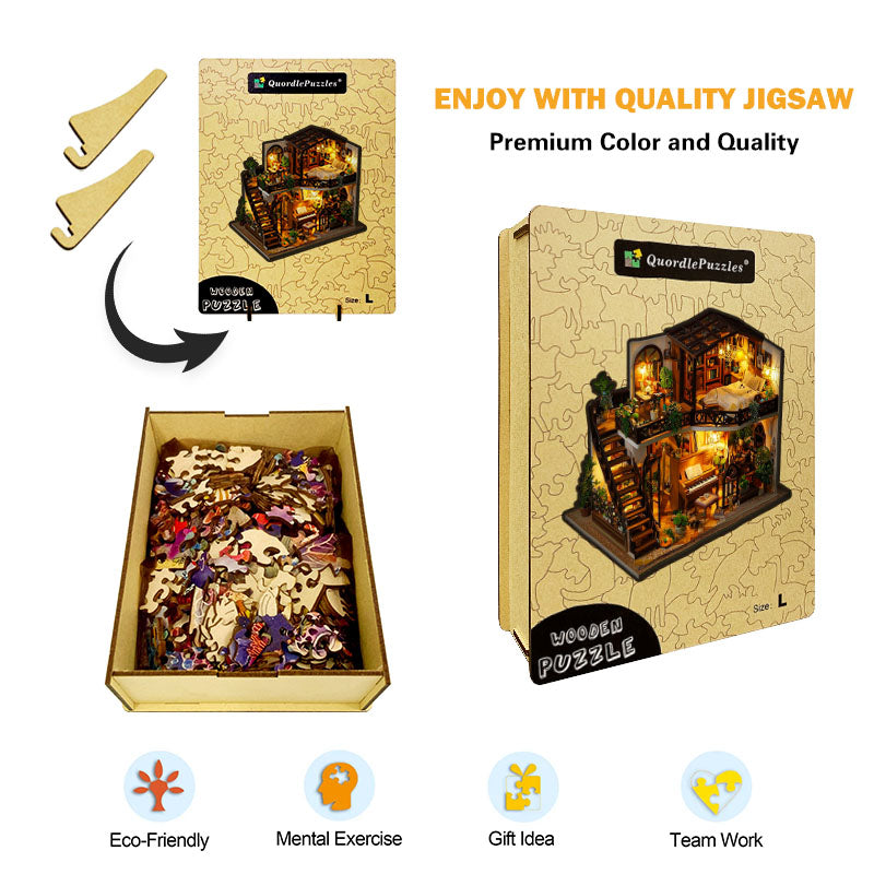 Muzyczny Domek Drewniane Puzzle