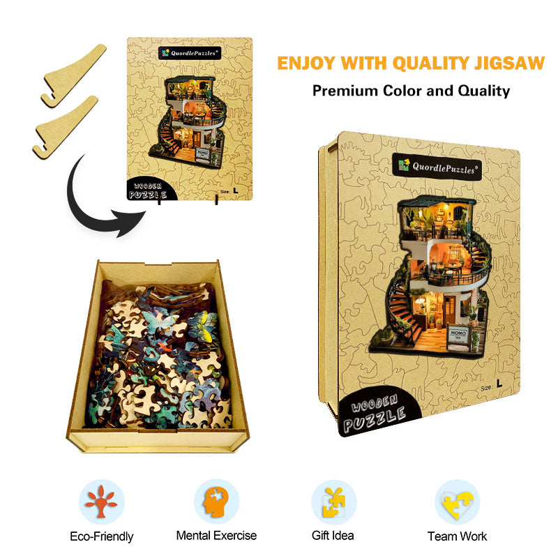 Dom Herbaty Drewniane Puzzle